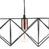 Midi 3 Light Bar Pendant Black & Bright Copper Detail