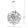 Rawley 9 Light Pendant Brushed Aluminium