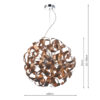 Rawley 9 Light Pendant Brushed Copper