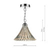 Ardeche Fluted Glass Pendant Polished Chrome