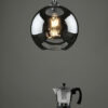 Aulax 1 Light Pendant Silver Smoked Glass With Dimple Effect