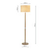 Avenue Floor Lamp Light Wood Polished Chrome With Shade