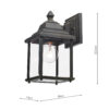 Doyle Outdoor Wall Light Black/Gold Glass IP44