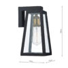 Duval Outdoor Wall Light Black Glass IP43