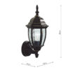 Hambro Outdoor Wall Light Black/Gold Glass IP43