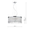 Japan 3 Light Pendant Polished Chrome Glass