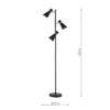 Ashworth 3 Light Floor Lamp Matt Black & Polished Chrome