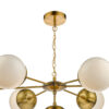 Bombazine 7 Light Pendant Natural Brass & White Opal Glass