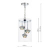 Decade 3 Light Pendant Polished Chrome Glass