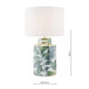 Filip Table Lamp Green Leaf Print With Shade