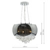 Giselle 5 Light Pendant Smoked & Clear Glass