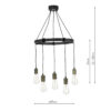 Ivan 5 Light Pendant Rustic Wood Aged Brass Detail