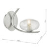 Leighton Wall Light Satin Chrome & Sugar Cane Glass