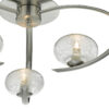 Leighton 3 Light Semi Flush Satin Chrome Glass