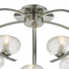 Leighton 5lt Semi Flush Satin Chrome & Sugar Cane Glass