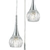 Lyall 3 Light Pendant Polished Chrome Glass