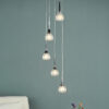 Lyall 5 Light Pendant Polished Chrome Glass