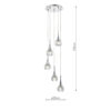 Lyall 5 Light Pendant Polished Chrome Glass