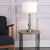 Madrid Table Lamp Satin Chrome With Shade