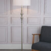 Madrid Floor Lamp Satin Chrome With Shade