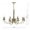 Murray 8 Light Dual Mount Pendant Antique Brass