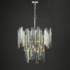 Odile 6 Light Pendant Champagne Crystal Polished Nickel Frame