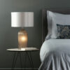 Pamplona Dual Light Table Lamp Grey Glass With Shade