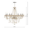 Raphael 8 Light Chandelier Champagne Crystal