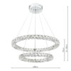 Roma 2 Tier Pendant Polished Chrome Crystal LED