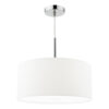 Ronda 3lt Pendant White Faux Silk Shade 40cm