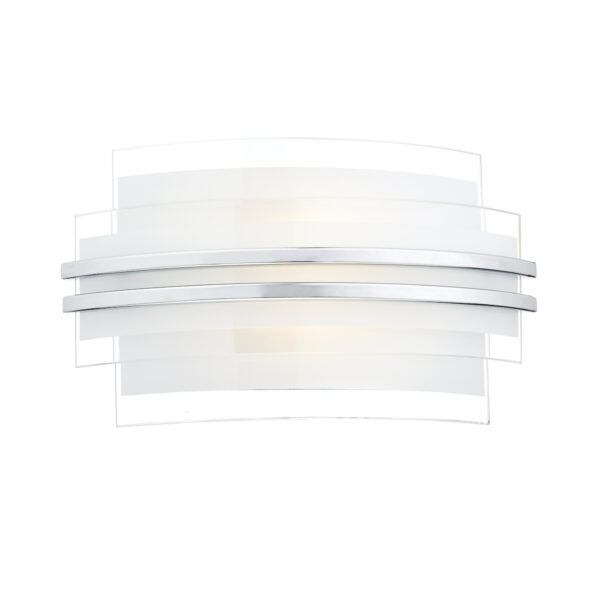 Sector Small Wall Light Frosted Glass Polished Chrome LED