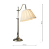 Suffolk Rise & Fall Table Lamp Antique Brass With Shade