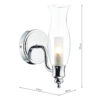 Vestry Bathroom Wall Light Polished Chrome Glass IP44