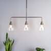 Arvin 3 Light Bar Pendant Antique Chrome & Glass