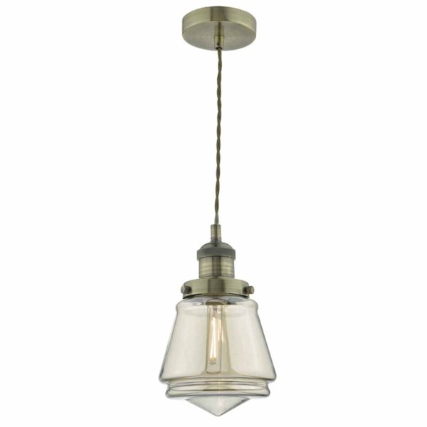 CUR0175 Antique brass Curtis pendant