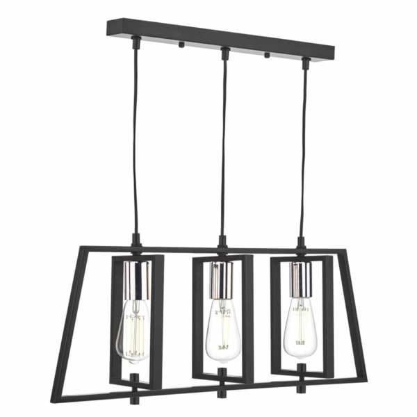 Dax 3 Light Bar Pendant Black