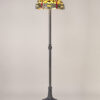 Firefly 2 Light Floor Lamp with Orange and Blue Shade and Leaf design Base