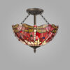 Firefly 3 Light Uplighter Semi Flush Red/Pink