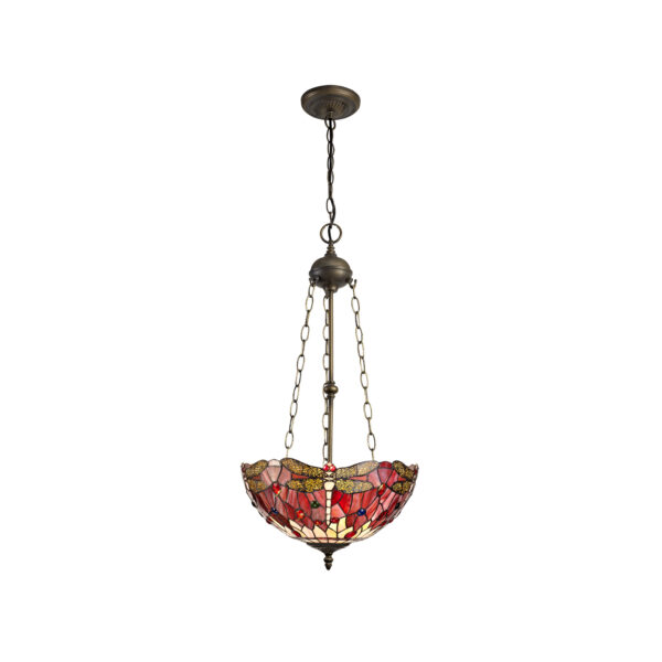 Firefly 3 Light Uplighter Pendant Large Red/Pink