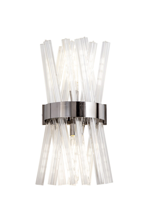 Usha Wall Light Polished Nickel and Clear Glass