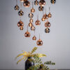 Aurelia 30lt Cluster Pendant Black Chrome & Copper/Bronze Glass 3M Drop