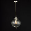 Mya Pendant Polished Nickel Glass