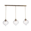 Mya 3 Light Bar Pendant Antique Brass and Glass