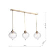 Mya 3 Light Bar Pendant Antique Brass and Glass