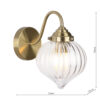 Mya Wall Light Antique Brass and Glass