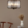 Naeva 3 Light Pendant Satin Black Crystal