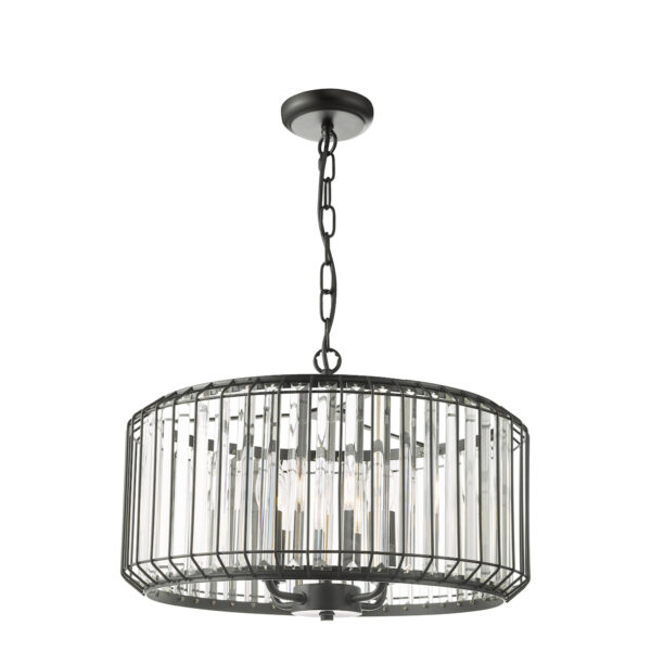 Naeva 4 Light Pendant Satin Black Crystal