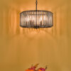 Naeva 4 Light Pendant Satin Black Crystal