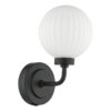 Alrik Bathroom Wall Light Matt Black Opal Glass IP44