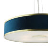 Alvaro 6 Light Pendant Brushed Brass With Blue Shade